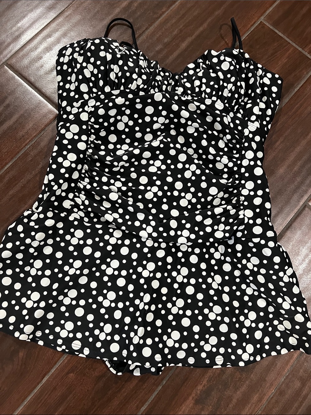 Tropical Escape Black & White Polka Dot bathing suit